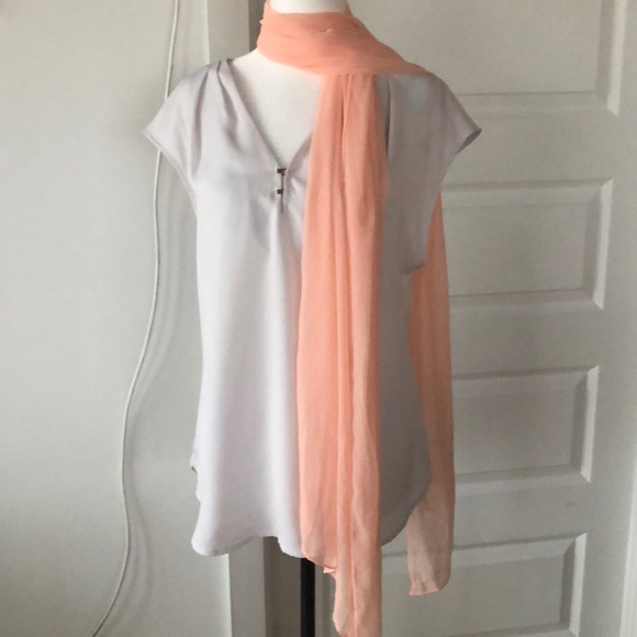 Peach Sheer Scarf - Picture 3 of 4